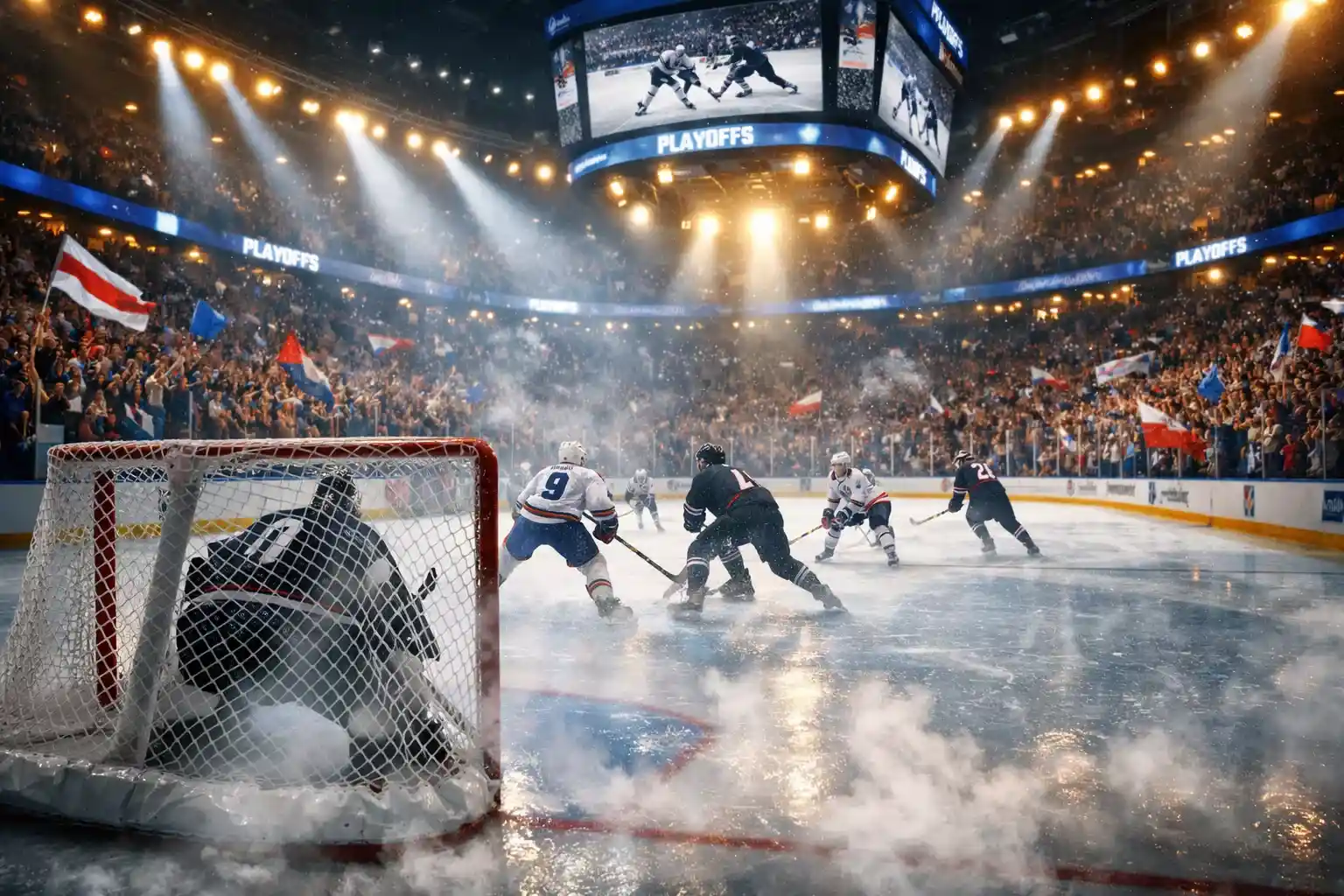 Hokejová aréna během play off extraligy s napjatou atmosférou